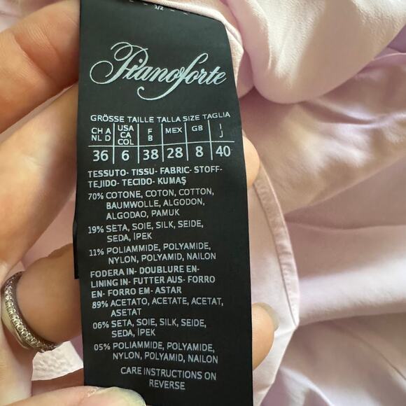 MaxMara Pianoforte Floral Design Jacquard Pink Purple Dress Size 6 - Picture 7 of 8